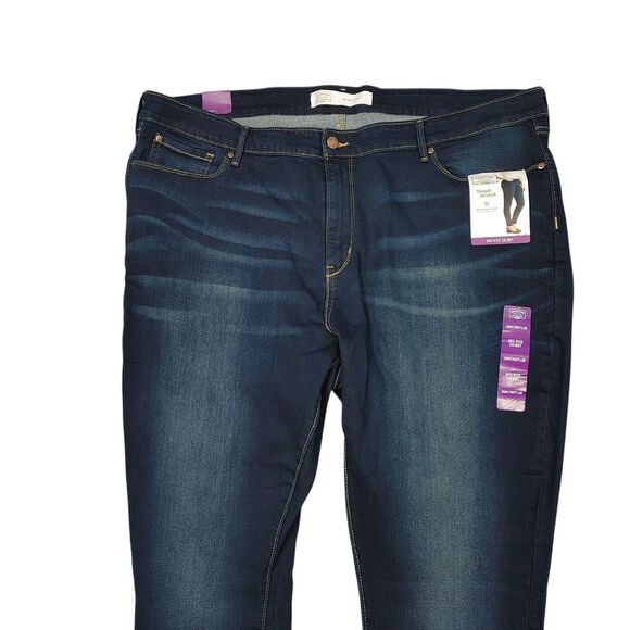 Levi's Signature Gold Mid-Rise Skinny Stretch Jeans Dark Blue 24M W37 x L30 NWT - Picture 3 of 15